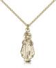 Gold Filled Infant of Prague Pendant, Gold Filled Lite Curb Chain, 1" x 3/8"