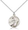 Sterling Silver St. Dorothy Pendant, Sterling Silver Lite Curb Chain, 3/4" x 5/8"