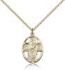 Gold Filled 5-Way / Holy Spirit Pendant, Gold Filled Lite Curb Chain, 3/4" x 1/2"