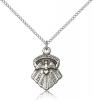 Sterling Silver Seven Gifts Pendant, Sterling Silver Lite Curb Chain, 3/4" x 1/2"