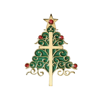 Inspirational Christmas Tree And Cross Ornament 38575