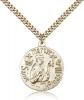 Gold Filled St. Thomas More Pendant, Stainless Gold Heavy Curb Chain, 1" x 7/8"