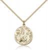 Gold Filled St. Thomas More Pendant, Gold Filled Lite Curb Chain, 3/4" x 5/8"
