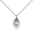 Sterling Silver Baptism Pendant, Sterling Silver Lite Curb Chain, 1/2" x 3/8"