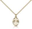 Gold Filled Cross Pendant, Gold Filled Lite Curb Chain, 1/2" x 3/8"