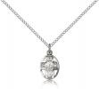 Sterling Silver 5-Way / Chalice Pendant, Sterling Silver Lite Curb Chain, 1/2" x 1/4"