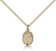 Gold Filled Friend In Jesus Cross Pendant, Gold Filled Lite Curb Chain, 1/2" x 1/4"