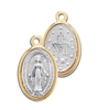 GOLD RIMMED SILVER MIRACULOUS MEDAL