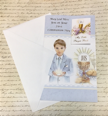 May God Bless You on Your First Communion Day Boy Greeting Card 11-3077