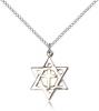 Two-Tone GF/SS Star of David Pendant, Sterling Silver Lite Curb Chain, 7/8" x 5/8"