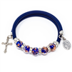 Blue Memory Wire Murano Bead Bracelet 125-16-3119