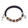 Black Memory Wire Murano Bead Bracelet 125-16-3120