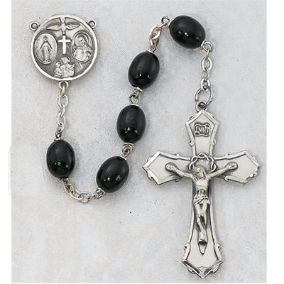 24" Black or Brown  Deluxe Wood Bead Catholic Rosary 139D