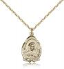 Gold Filled Scapular Pendant, Gold Filled Lite Curb Chain, 3/4" x 1/2"