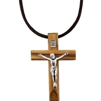Olive Wood Neck Crucifix