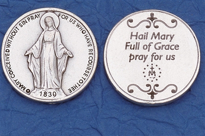 Hail Mary Miraculous Medal Pocket Token (Coin) 171-25-0008