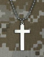 Military  Cross with 24" Beaded Chain