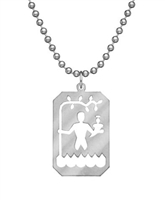 Genuine U.S. Military Issue Saint Christopher with Beaded Chain