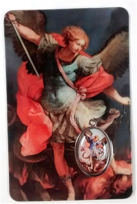 Saint Michael Laminated with Medal Holy Card