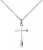Sterling Silver Maltese Cross Pendant, Sterling Silver Lite Curb Chain, 7/8" x 1/2"