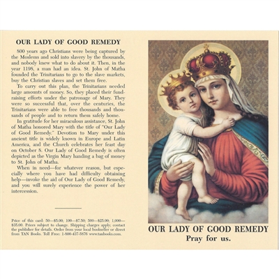 Our Lady of Good Remedy Prayercard