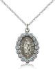Sterling Silver Our Lady of Guadalupe Pendant, Sterling Silver Lite Curb Chain, 1" x 5/8"