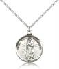 Sterling Silver Our Lady of Guadalupe Pendant, Sterling Silver Lite Curb Chain, 7/8" x 3/4"
