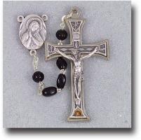 Immaculate and Sacred Heart Black Rosary