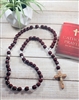 Large Wood Bead Cord Rosary