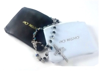 Black or White Large Leather Rosary Pouch
