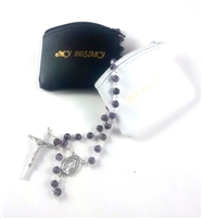 Black Or White Small Genuine Leather My Rosary Pouch