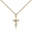 Gold Filled Cross Pendant, Gold Filled Lite Curb Chain, 5/8" x 1/4"
