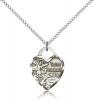 Sterling Silver St. Michael the Archangel Pendant, Sterling Silver Lite Curb Chain, 3/4" x 5/8"
