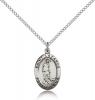 Sterling Silver St. Lazarus Pendant, Sterling Silver Lite Curb Chain, 3/4" x 1/2"