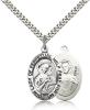 Sterling Silver Our Lady of Perpetual Help Pendant, Stainless Silver Heavy Curb Chain, 1" x 5/8"