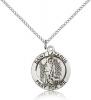 Sterling Silver St. Lazarus Pendant, Sterling Silver Lite Curb Chain, 3/4" x 3/4"
