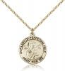 Gold Filled Our Lady of Perpetual Help Pendant, GF Lite Curb Chain, 3/4" x 3/4"