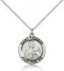 Sterling Silver St. Theresa Pendant, Sterling Silver Lite Curb Chain, 3/4" x 3/4"