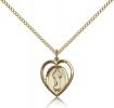 Gold Filled Divine Mercy Pendant, Gold Filled Lite Curb Chain, 5/8" x 1/2"