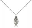 Sterling Silver St. Christopher Pendant, Sterling Silver Lite Curb Chain, 1/2" x 1/4"
