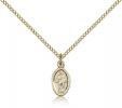 Gold Filled Scapular Pendant, Gold Filled Lite Curb Chain, 1/2" x 1/4"