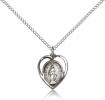 Sterling Silver Miraculous Pendant, Sterling Silver Lite Curb Chain, 1/2" x 1/2"