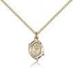 Gold Filled St. Christopher Pendant, Gold Filled Lite Curb Chain, 5/8" x 3/8"