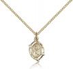 Gold Filled Scapular Pendant, Gold Filled Lite Curb Chain, 5/8" x 3/8"