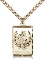 Gold Filled Communion / First Reconciliation Penda, Stainless Gold Heavy Curb Chain, 1 1/4" x 3/4"
