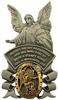 Pewter Guardian Angel wih Gold Saint Michael Medal Visor Clip 42137