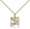 Gold Filled St. John Pendant, Gold Filled Lite Curb Chain, 5/8" x 1/2"