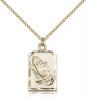 Gold Filled Praying Hands Pendant, Gold Filled Lite Curb Chain, 7/8" x 1/2"