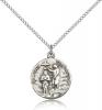 Sterling Silver St. John the Baptist Pendant, Sterling Silver Lite Curb Chain, 3/4" x 5/8"