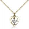 Two-Tone SS/GF Holy Spirit Pendant, Gold Filled Lite Curb Chain, 5/8" x 1/2"